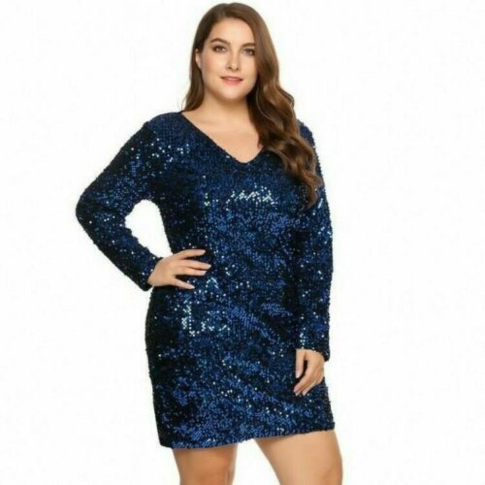 Sequin Cocktail Dress Plus Size